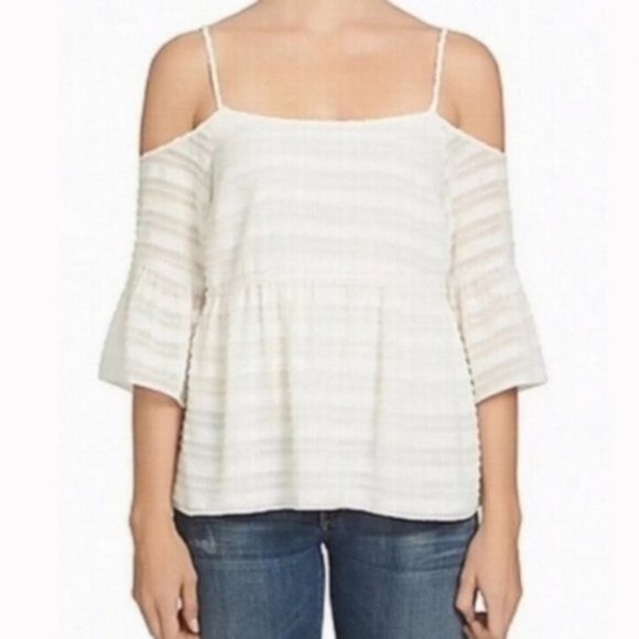 1. State Game On Textured Off Shoulder Top Sz XS - Picture 8 of 8